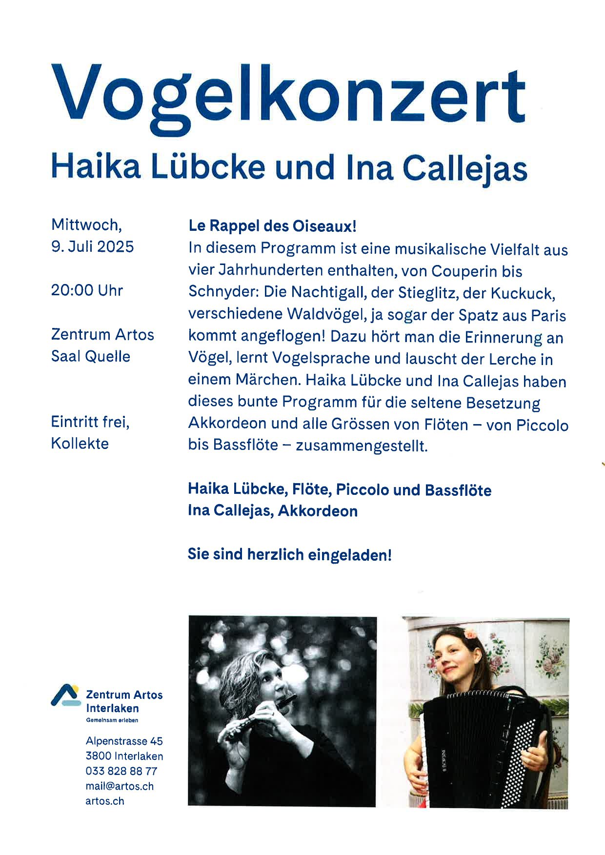 Vogelkonzert im Artos 1